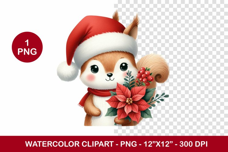 png watercolor clipart - squirrel