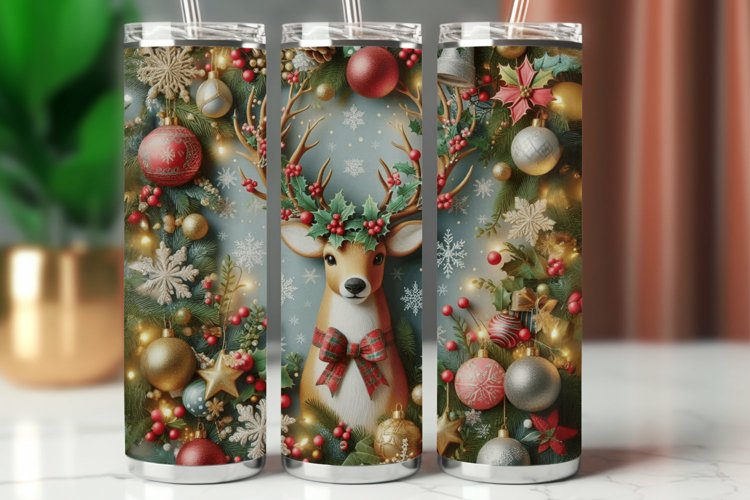 Tumbler Wrap 20 oz - christmas reindeer