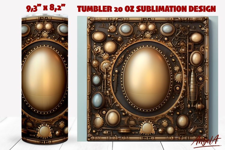 Steampunk Easter egg tumbler wrap Vintage fantasy tumbler