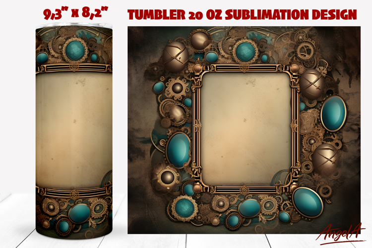 Steampunk Easter eggs frame tumbler wrap Vintage tumbler