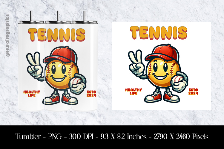 Tennis Healthy Life Tumbler Sublimation Design