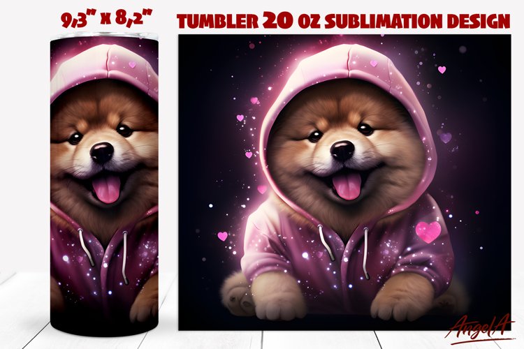 Dog tumbler sublimation / Funny Chow chow png / cute dog png