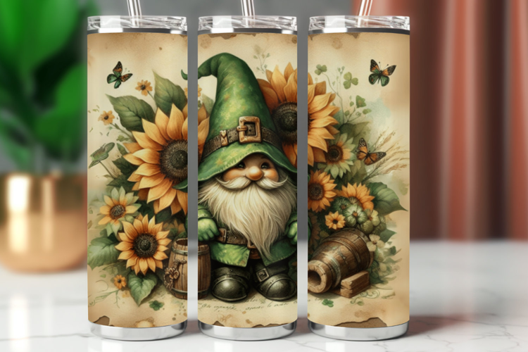 Tumbler Wrap 20 oz - st patricks gnome