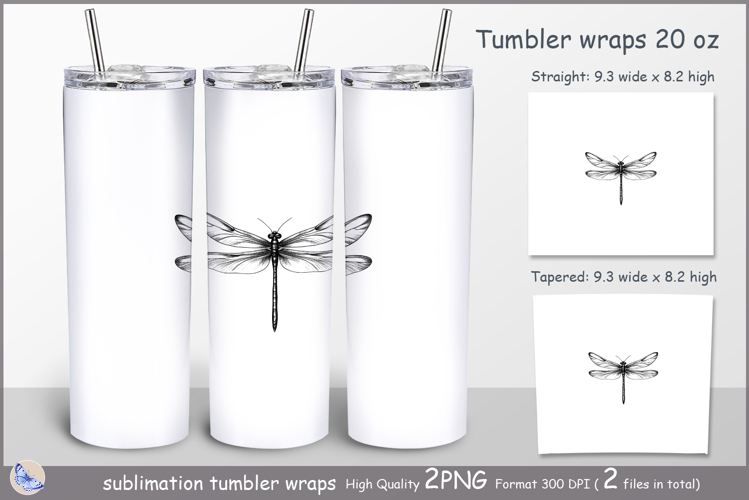 Dragonfly Tumbler| Wrap Tumbler cats| insulated tumbler| Pet