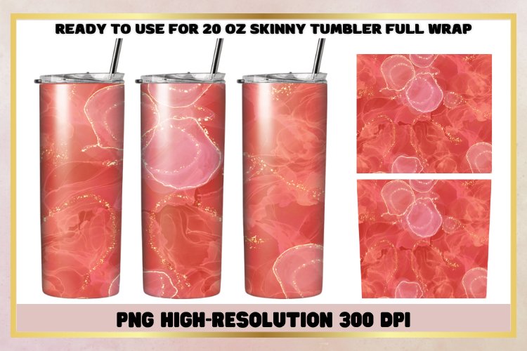 Marble Glitter Abstract 20oz Skinny Tumbler Sublimation
