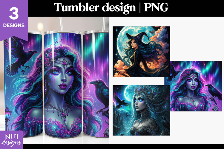 Vibrant Witch Tumbler 20Oz Halloween tumbler sublimation