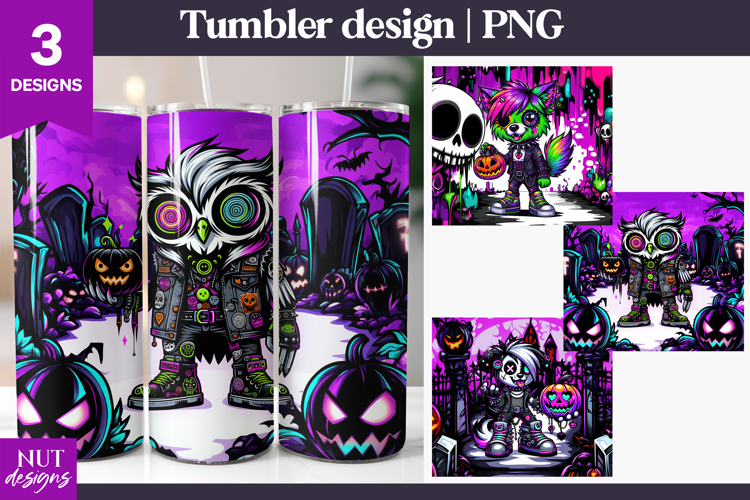 Baby Animals Halloween Tumbler Punk Gothic Halloween Tumbler