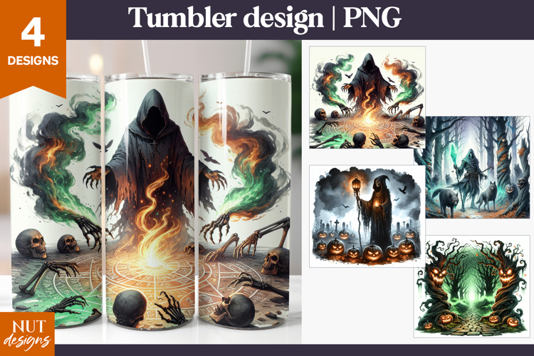Dark Magic Halloween Tumbler 20oz Necromancer Druid