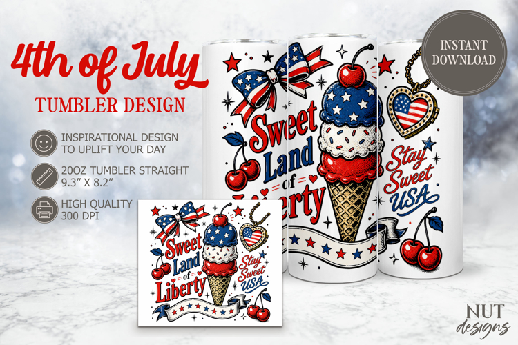 Sweet Land of Liberty 4th of July tumbler Patriotic tumbler