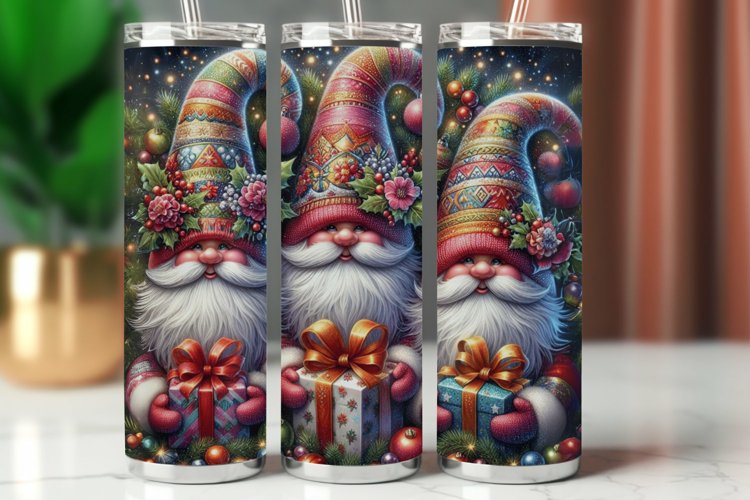 Tumbler Wrap 20 oz - christmas gnome example image 1
