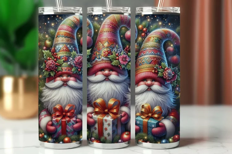 Tumbler Wrap 20 oz - christmas gnome