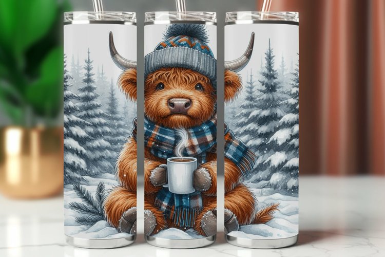 Tumbler Wrap 20 oz - highland cow example image 1