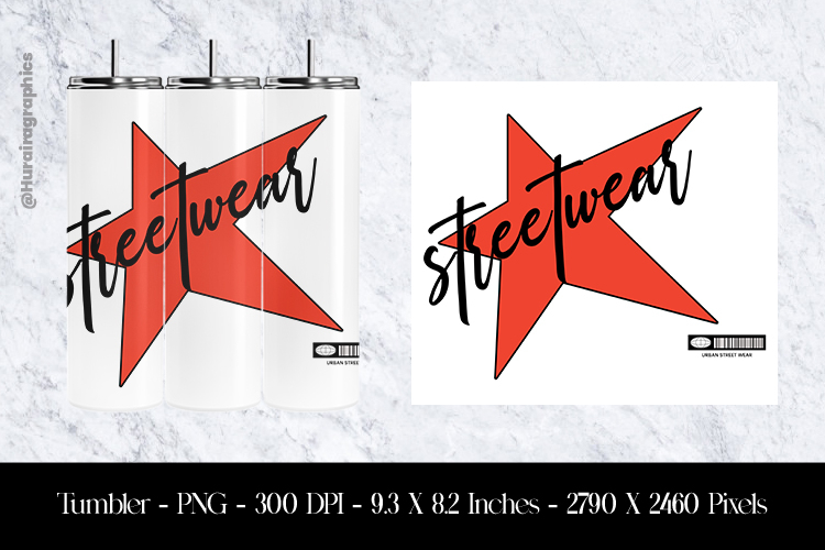 Streetwear Tumbler Sublimation Design