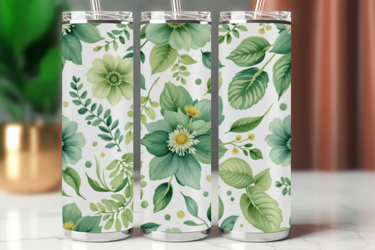 Tumbler Wrap 20 oz - floral flowers foliage