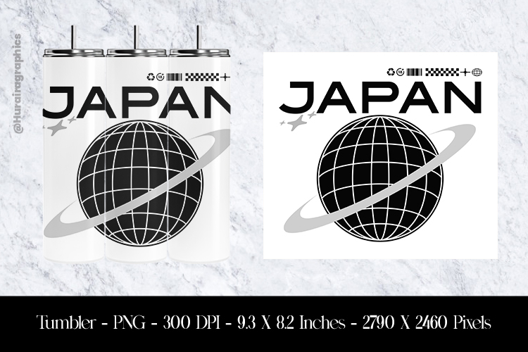 Japan Tumbler Sublimation Design PNG