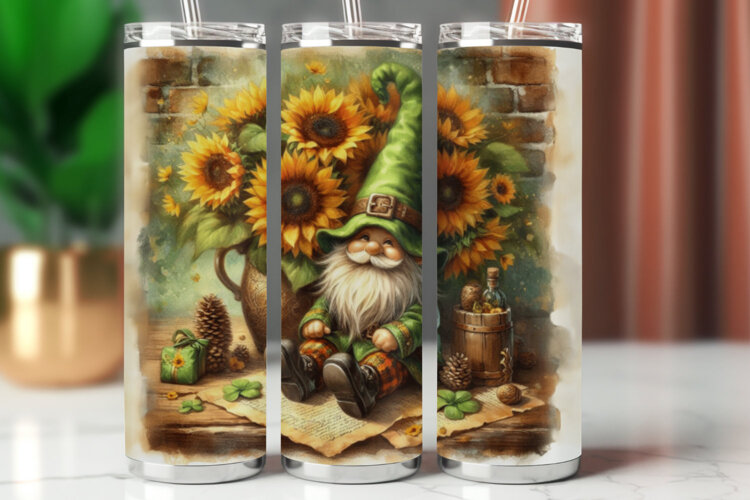 Tumbler Wrap 20 oz - st patricks gnome example image 1