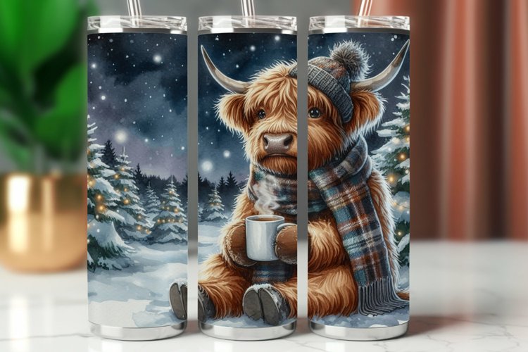 Tumbler Wrap 20 oz - highland cow