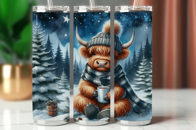 Tumbler Wrap 20 oz - highland cow
