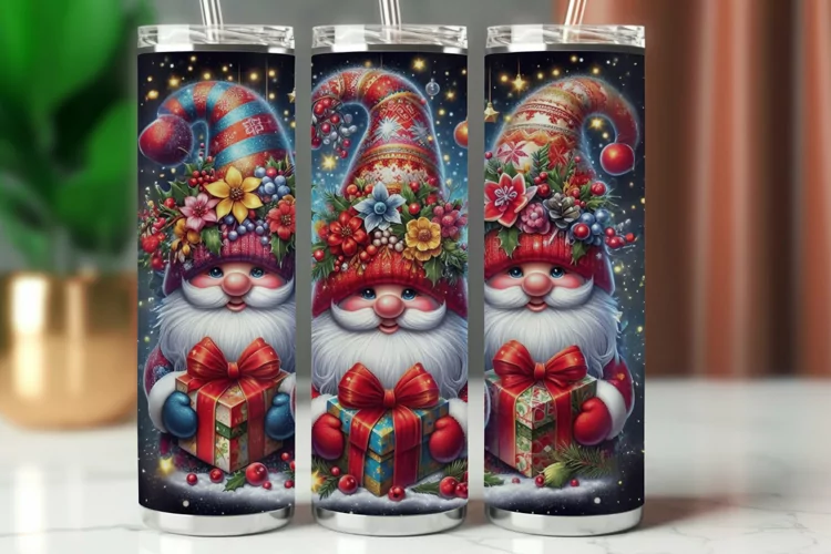 Tumbler Wrap 20 oz - christmas gnome