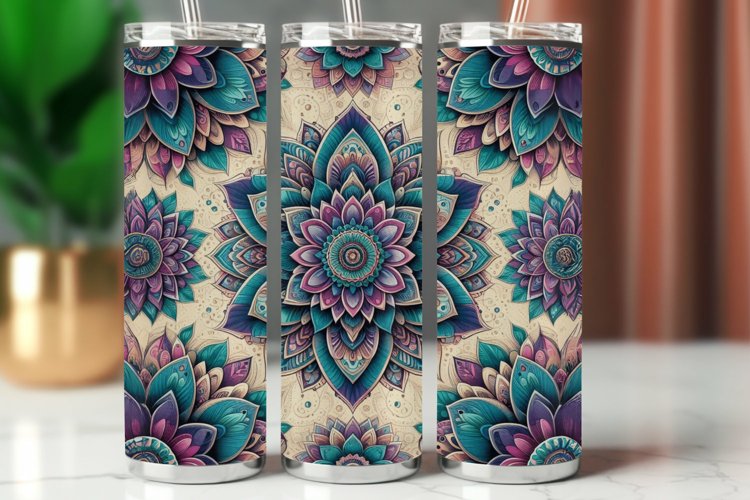 Tumbler Wrap 20 oz - flower mandala