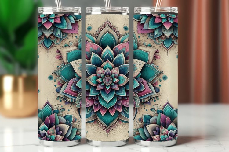 Tumbler Wrap 20 oz - flower mandala