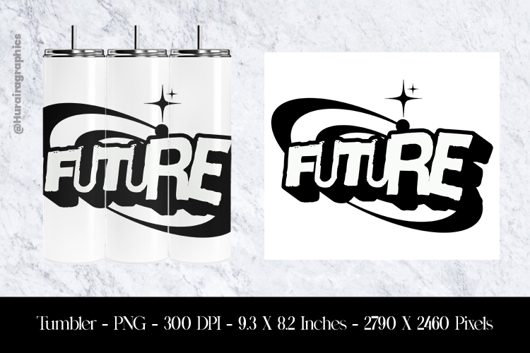 Retro Future Tumbler Sublimation Design