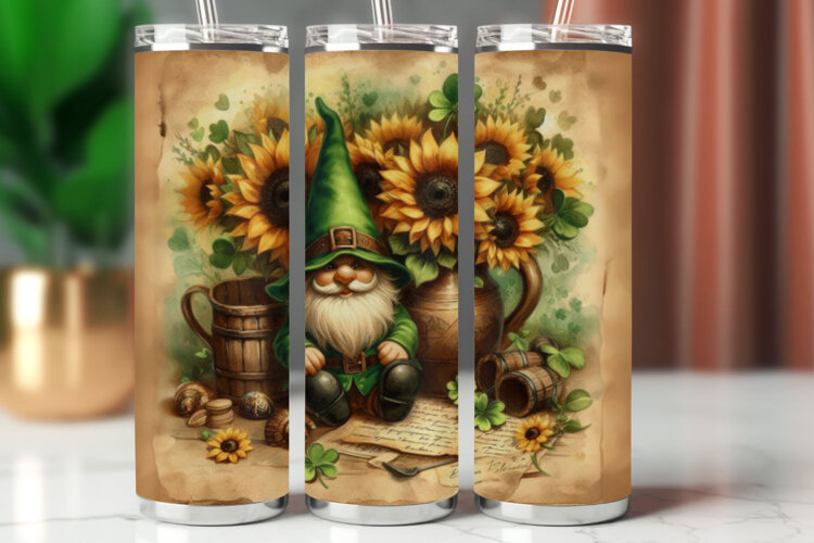 Tumbler Wrap 20 oz - st patricks gnome example image 1