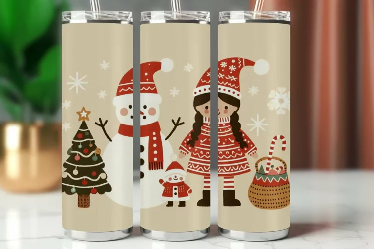 Tumbler Wrap 20 oz - snowman santa claus