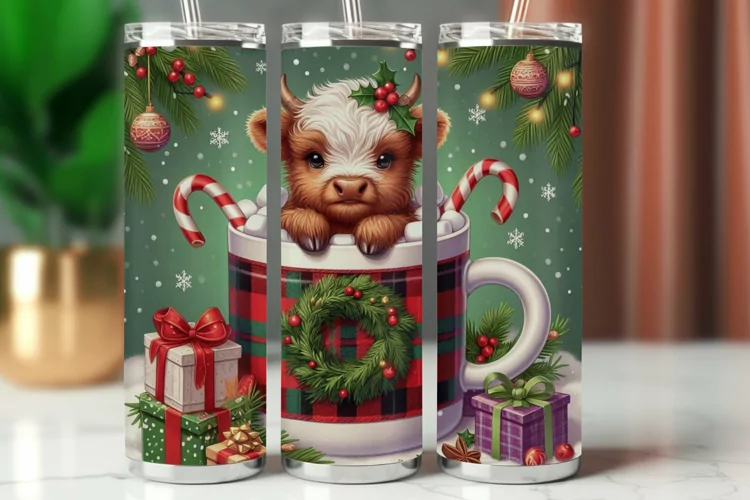 Tumbler Wrap 20 oz - highland cow