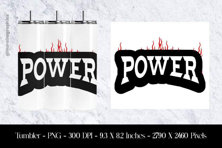 Power Tumbler Sublimation Design PNG