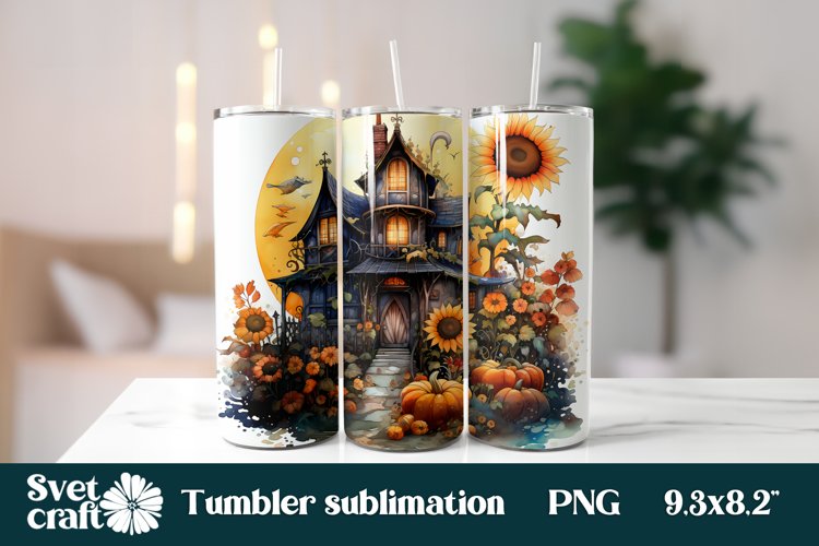 Halloween tumbler wrap | Halloween sublimation tumbler