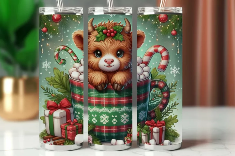 Tumbler Wrap 20 oz - highland cow