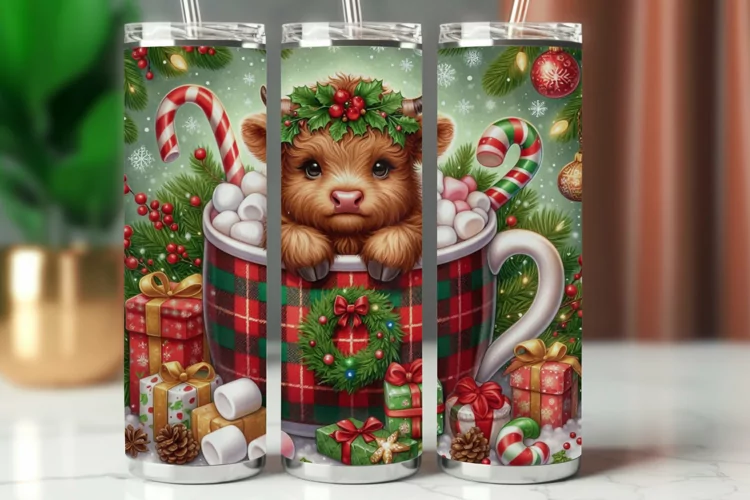 Tumbler Wrap 20 oz - highland cow