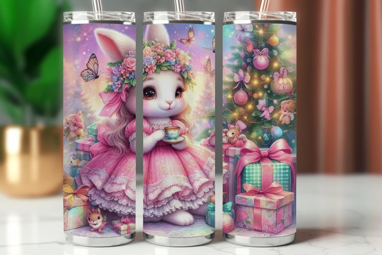 Tumbler Wrap 20 oz - christmas rabbit