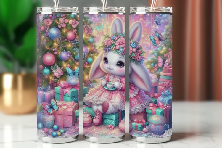 Tumbler Wrap 20 oz - christmas rabbit