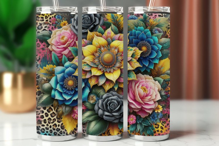 Tumbler Wrap 20 oz - flowers