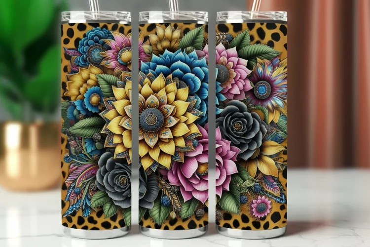 Tumbler Wrap 20 oz - flowers