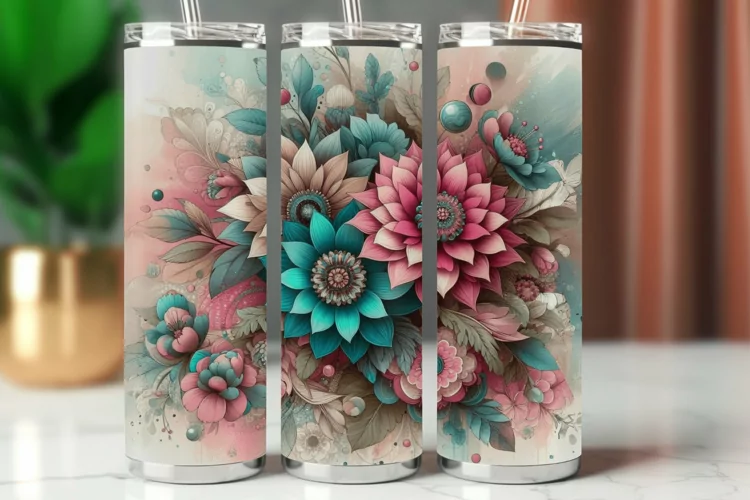Tumbler Wrap 20 oz - flowers