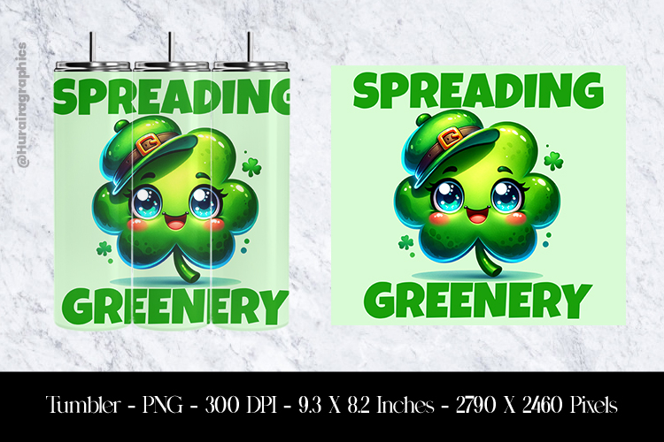 Spreading Greenery Tumbler Sublimation Design PNG