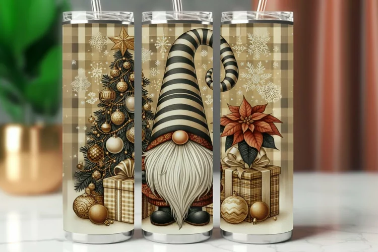 Tumbler Wrap 20 oz - christmas gnome