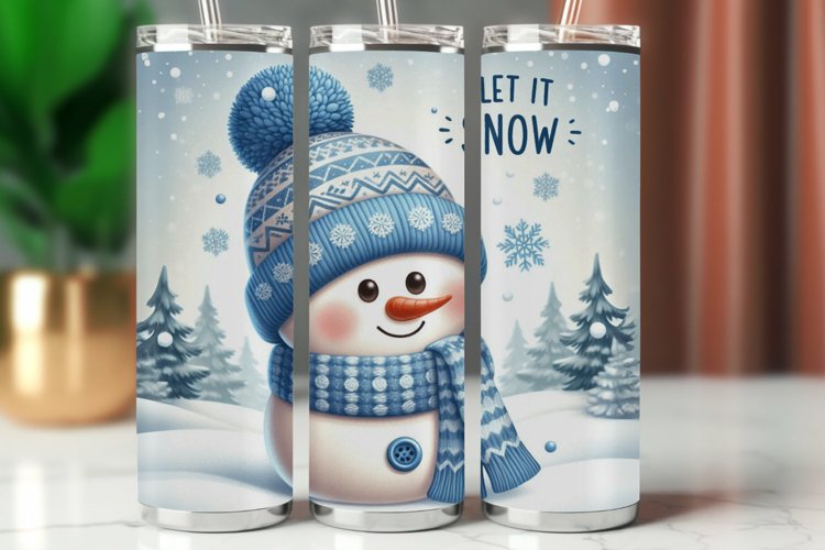 Tumbler Wrap 20 oz - snowman let it snow example image 1