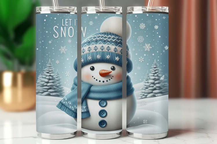 Tumbler Wrap 20 oz - snowman let it snow example image 1