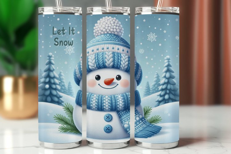 Tumbler Wrap 20 oz - snowman let it snow