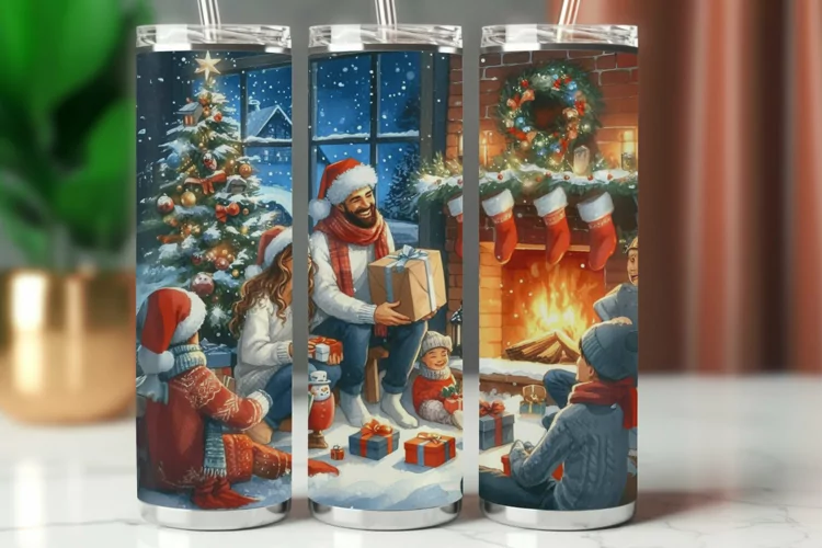 Tumbler Wrap 20 oz - christmas family