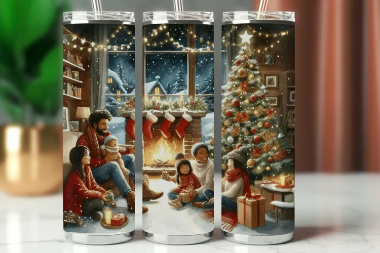 Tumbler Wrap 20 oz - christmas family