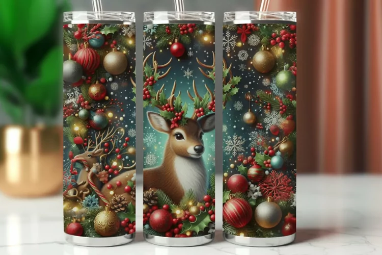 Tumbler Wrap 20 oz - christmas reindeer