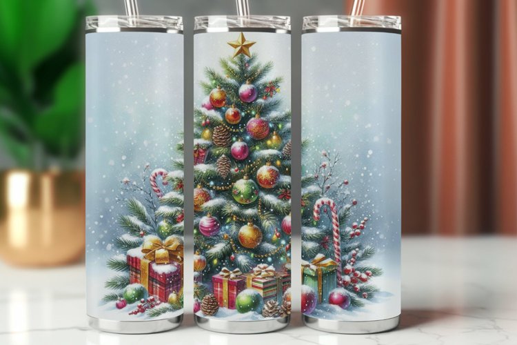 Tumbler Wrap 20 oz - christmas tree