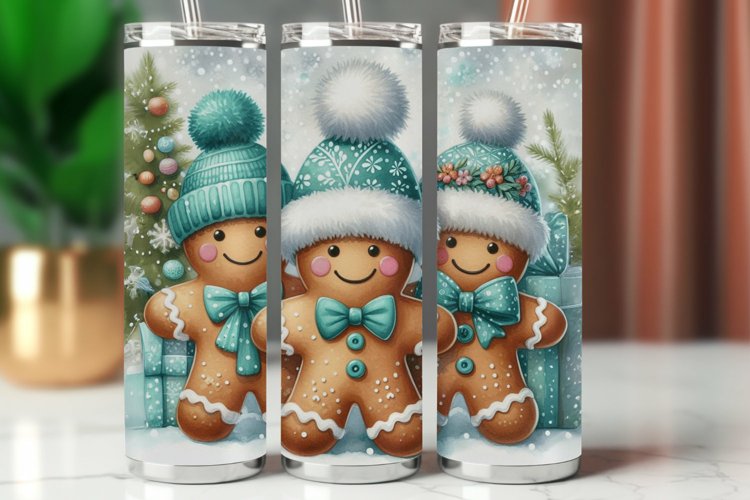 Tumbler Wrap 20 oz - gingerbread man christmas example image 1