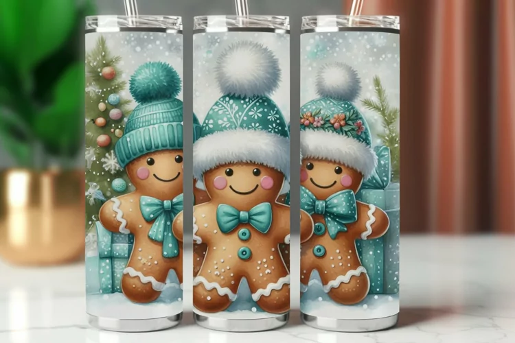 Tumbler Wrap 20 oz - gingerbread man christmas