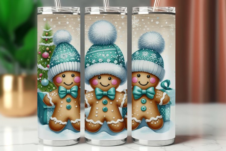 Tumbler Wrap 20 oz - gingerbread man christmas example image 1